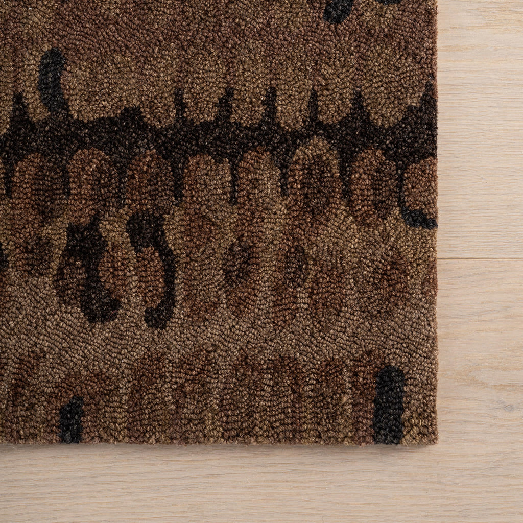 Forest Abstract Wool Area Rug 9.5x13.5 Feet for Home Decor