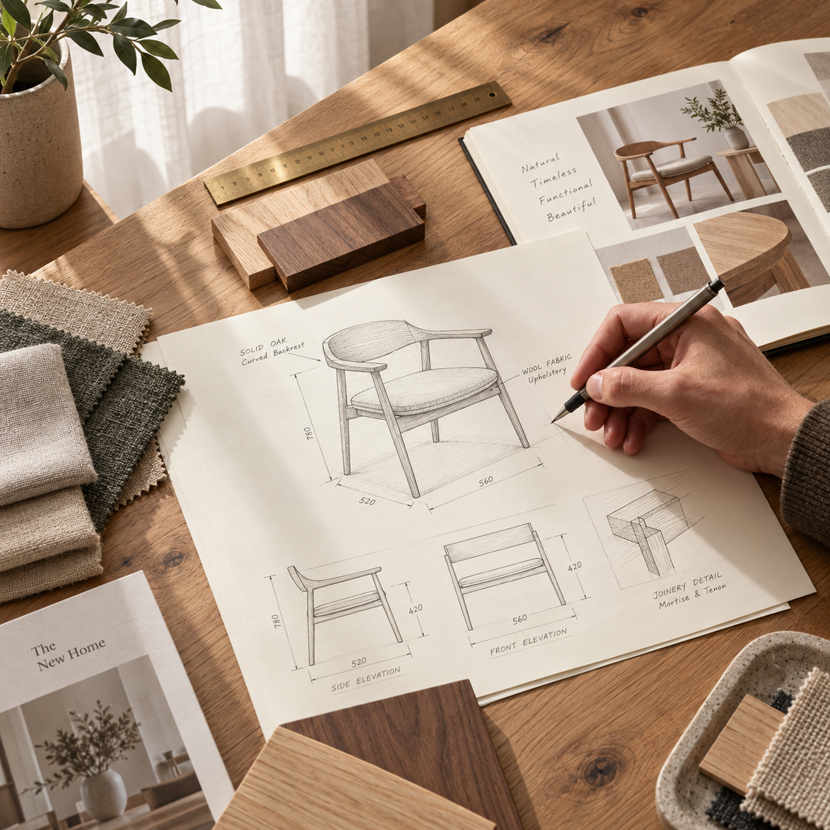 Natural furniture material detail