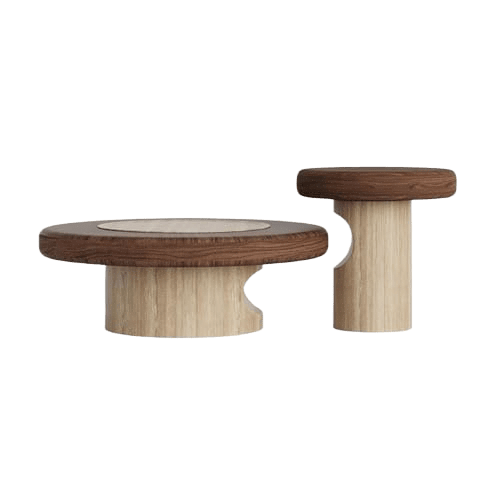 Round Nesting Coffee Table Set for Living Room Decor & Storage
