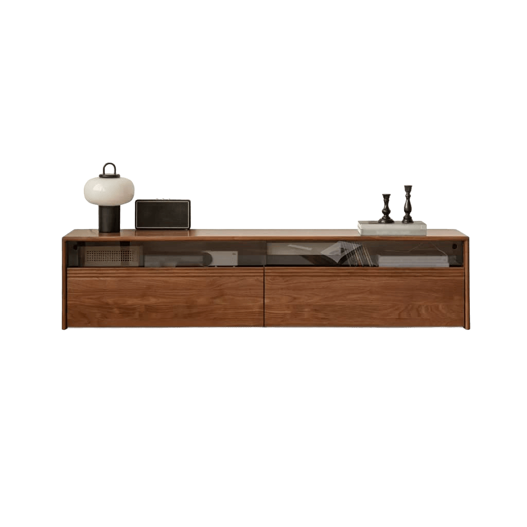 Modern TV Stand with Storage Drawers and Open Shelves for Living Room