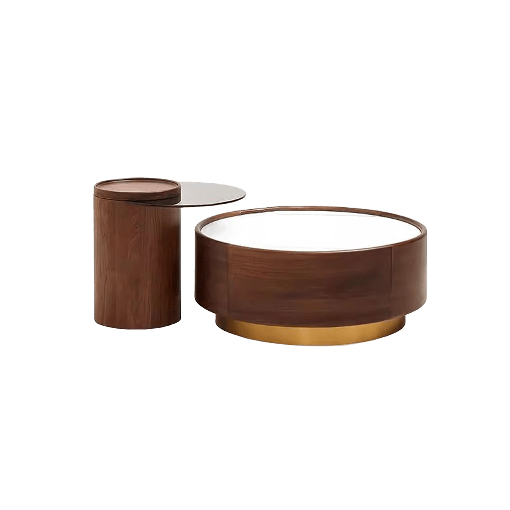 Solid Wood Round Coffee Table for Living Room & Home Decor